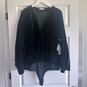 Good American Velvet Wrap Bodysuit